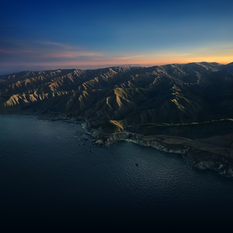 landscape, Apple Inc., Big Sur, Mac OS X, mountains, clouds, water, 5K