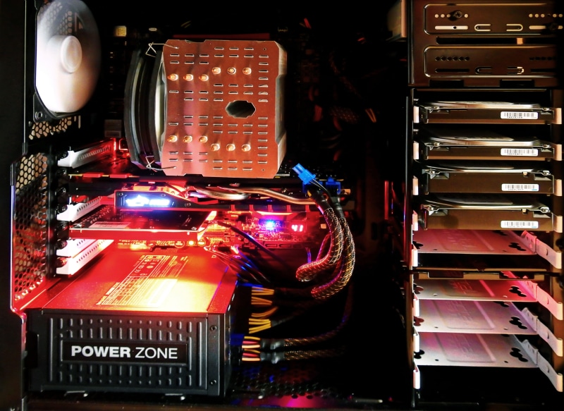 electronics, edp, computer, circuits, digital, illuminated, text, indoors, western script, cooling, web space, tower, red, pc, technology, equipment, riser board