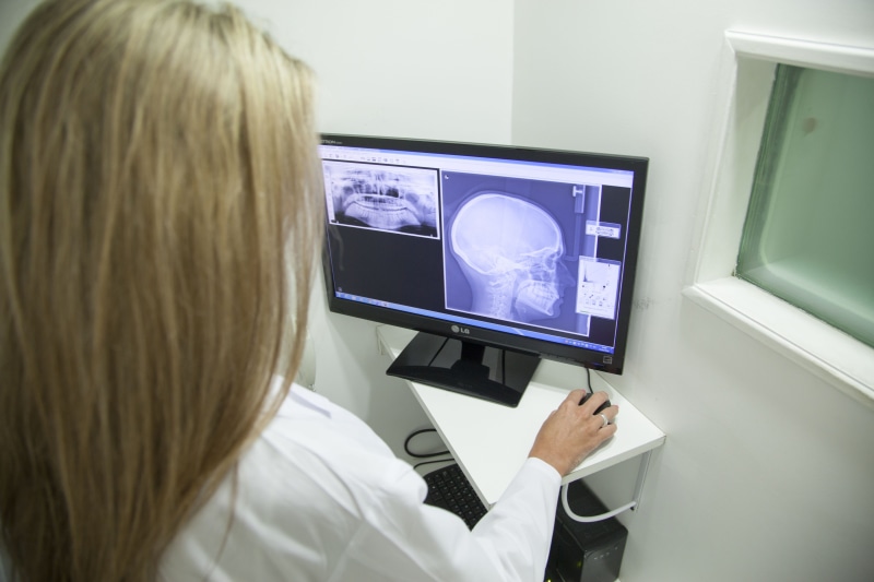 over the shoulder view, computer equipment, bless you, nurse, headshot, using computer, indoors, nursing, Dentistry, medical exam, medical x-ray, X-Ray