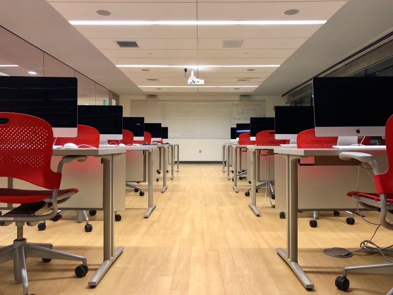 mac, study, architecture, indoors, classroom, university, boston, school, teach, apple, chair, absence, work, illuminated, red, computer, boston public library