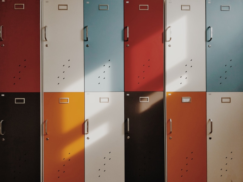 no People, metal, indoors, storage Compartment, silver colored, backgrounds, number, steel, retro, closed, protection, multicolored, lock, red, close-up