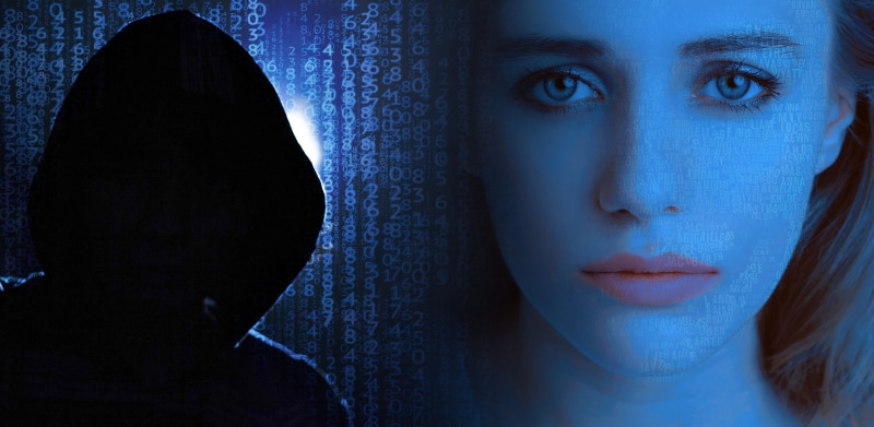 5K, woman, contemplation, adult, blue, dark, human face, body part, hacked, portrait, women, hairstyle, female, one person, human body part, hack, hackers