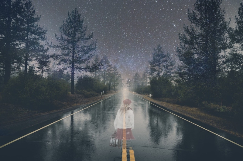 death, adult, scary, fear, scenics - nature, nature, star - space, pavement, horror, creepy, person, haunted, demon, halloween, transportation, nightmare