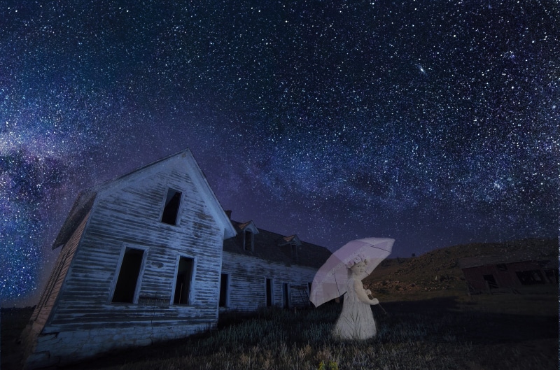 galaxy, fantasy, nightmare, no people, girl, astrology, night, space, zombie, dark, building, creepy, person, portrait, house, sky, demon, building exterior