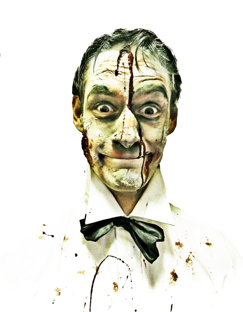 corpse, body paint, male, young adult, stain, halloween, apocalypse, body part, wearing, terror, undead, ghoul, character, top, adult, human, indoors, human body part