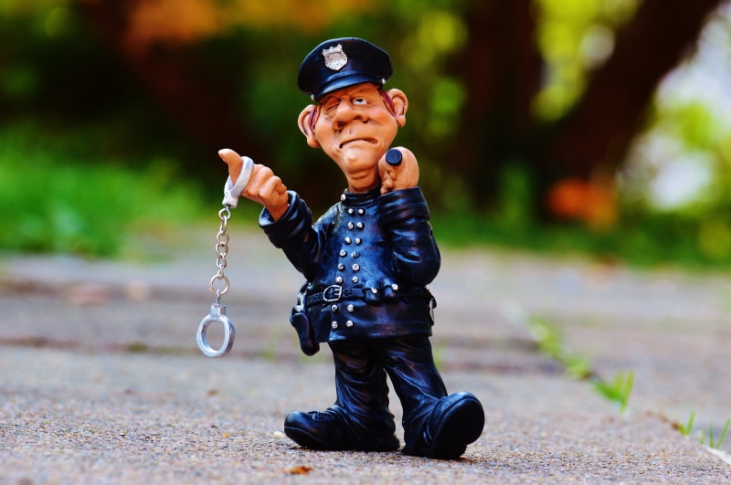 ordnungshüter, one person, innocence, child, selective focus, boys, men, cop, handcuffs, focus on foreground, childhood, full length, 4K, baton, portrait