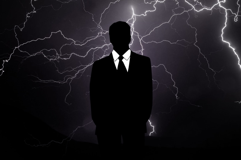 economic crisis, 4K, slack, dark, rain, lightning, sign, stop, illustration, thunderstorm, loss, low, warning sign, black background, one person, power in nature