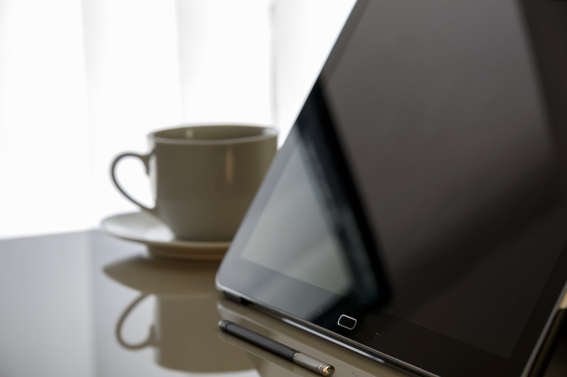 document, marketing, still life, report, business, finance, galaxy, touch screen, tablet, blinds, beside, wireless technology, tall, computer, information