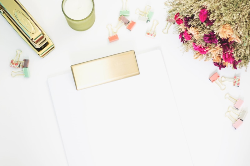 2K, plant, desk, indoors, clips, creativity, craft, white, flower arrangement, blank, flower, table, nature, colorful, copy space, clipboard, drawing - art product