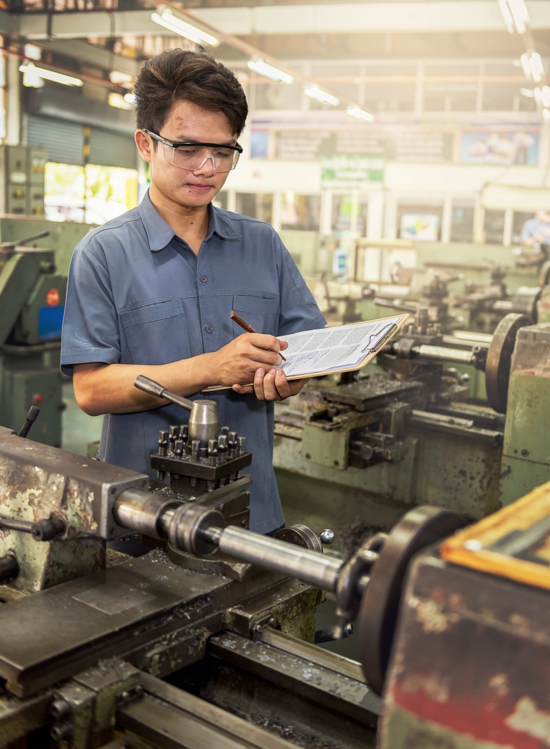 business, adult, machinery, steel, good, hard, protective eyewear, one person, indoors, producer, confident, japan, plant, one, country japan, 2K, quality control