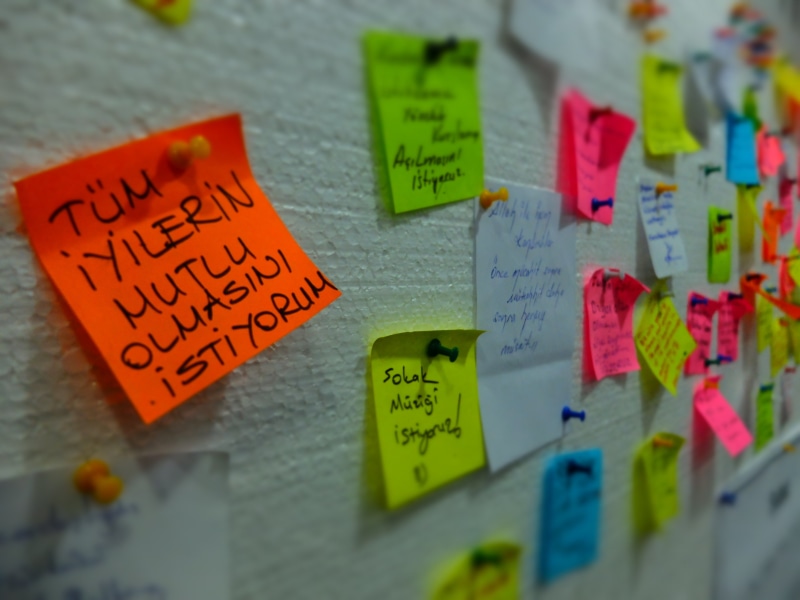 selective focus, text, paper, surface, adhesive note, request, multi colored, office, trapped, white, color, communication, script, 4K, note, no people