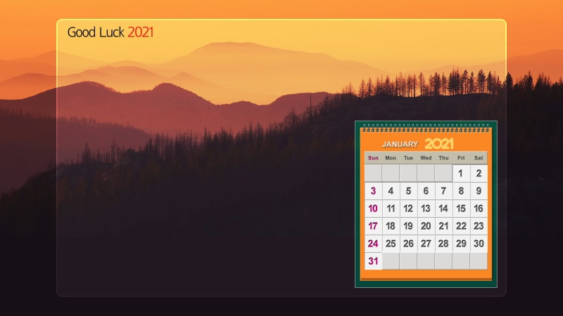 calendar, 2021, 1080P, January