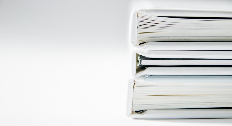 three, hardbound, 4K, office supply, folders, white background, paper, paperwork, still life, group of objects, white, data, document, studio shot, pile