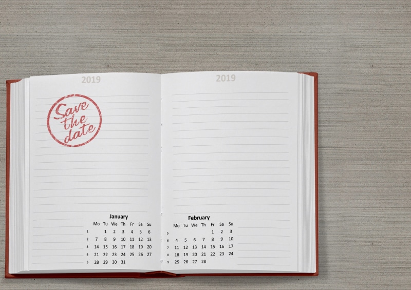 publication, blank, still life, calendar, information, date, agenda, plan, white color, paper, notebook, 2K, page, month, 2019, desk, conference, no people