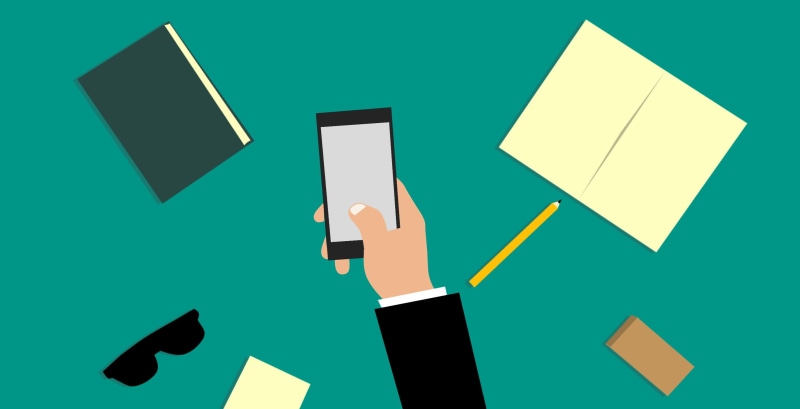pencil, smartphone, motion, business, empty, human arm, desktop, people, men, hand, illustration, display, adult, note, colored background, isolated, business person