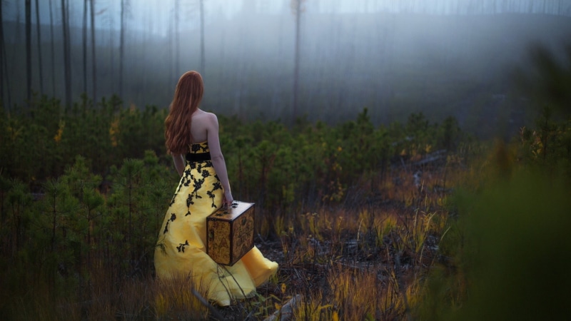 suitcase, model, women, 1080P