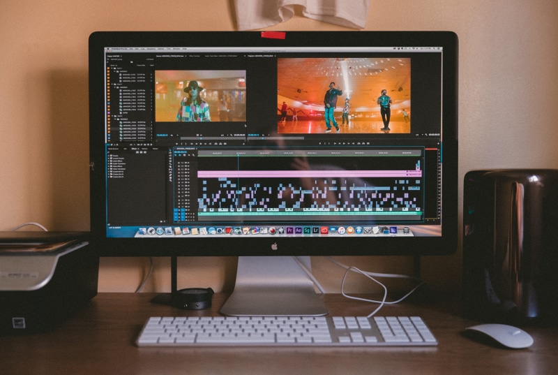 wireless technology, creative, music video, editing, connection, desktop pc, computer keyboard, table, editingpost production, edit timeline, business