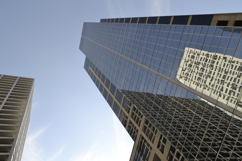 magnificent, town, iconic, creative, tallest, downtown, america, beige, structure, floors, occupy, financial district, tan, directly below, city, contemporary