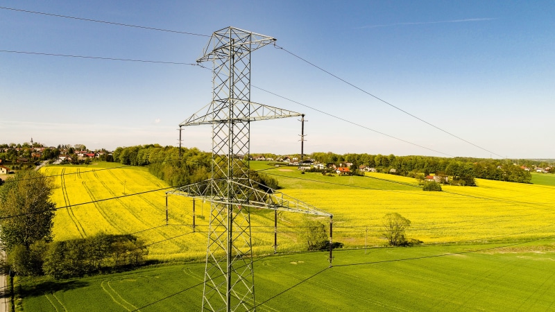 no people, connection, current, fuel and power generation, yields, high voltage, the power of, technology, 5K, pole, sky, sport, environment, green color