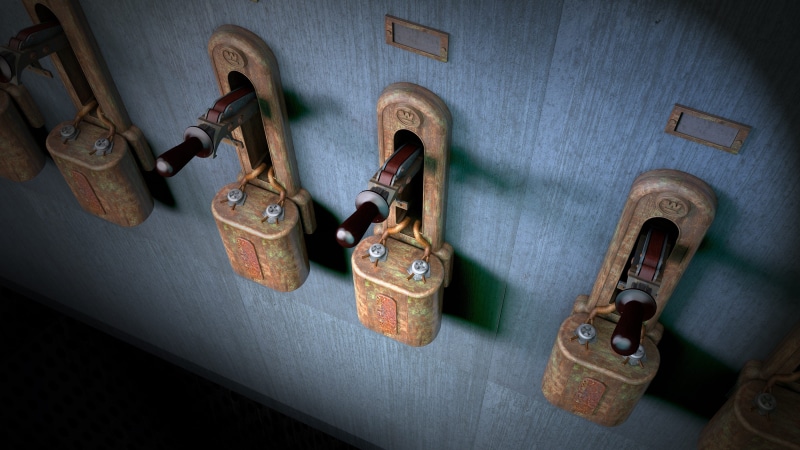 steel, no people, high angle view, wood - material, conversion, safety, close-up, signal box, keyhole, hanging, old, connection, 2K, the past, padlock