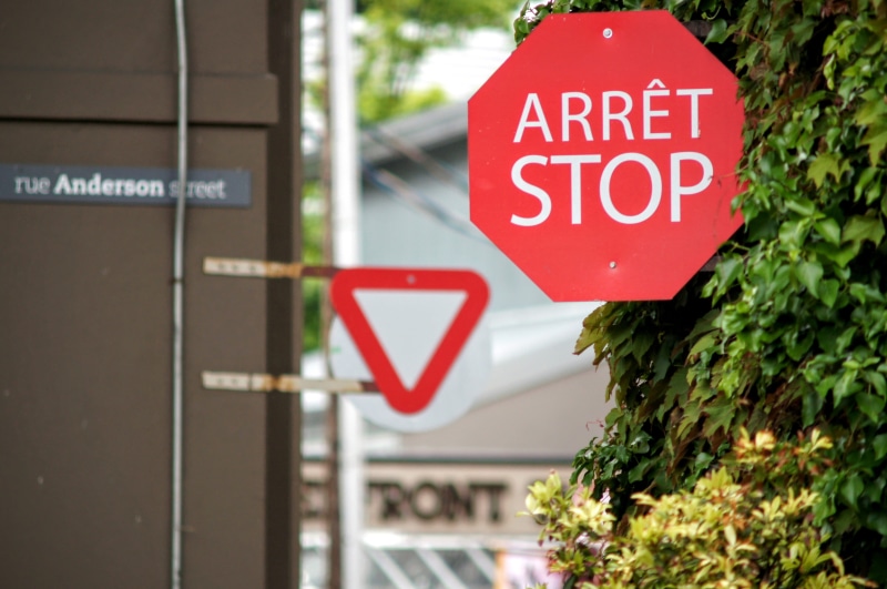 sign, yield, no people, road, focus on foreground, road sign, plant, stop sign, 4K, canada, capital letter, west side, information sign, information, warning sign