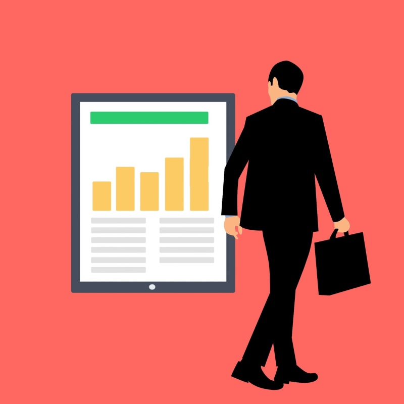 graphs, document, adult, standing, bag, one person, smart, look, case, 1080P, boss, book, walking, briefcase, success, hold, manager, well-dressed, illustration