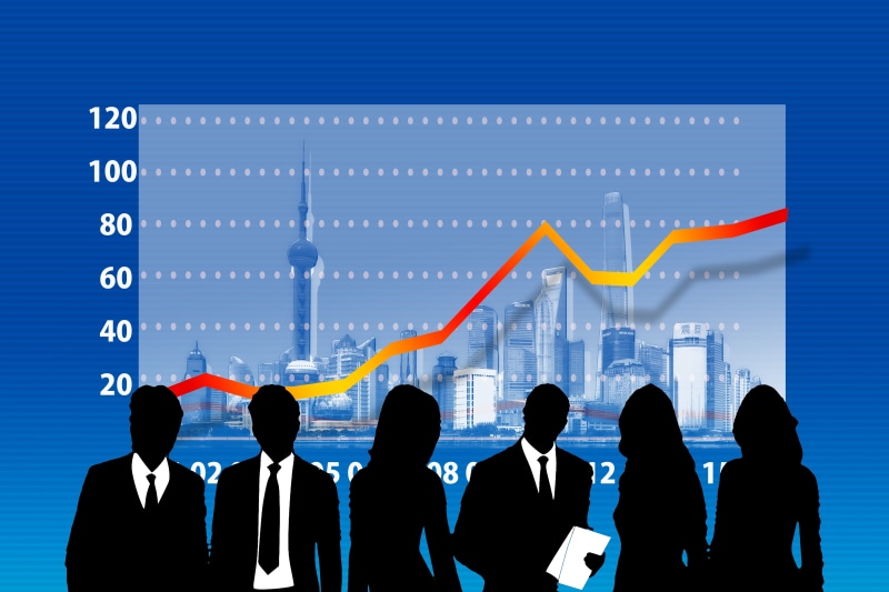 analyzing, presentation, data, bar graph, communication, silhouettes, graph, people, chart, curve, finance, statistics, success, corporate business, males
