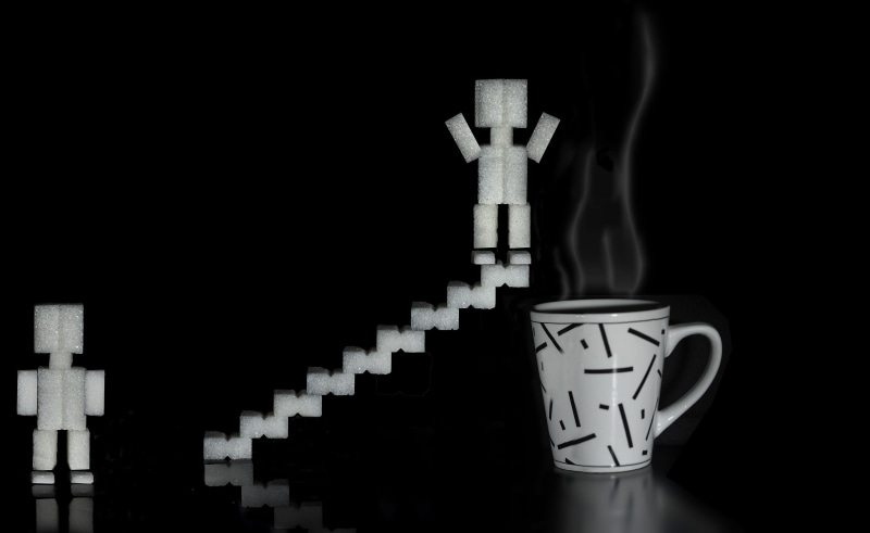 copy space, taskoffie, creativity, large group of objects, graph, illustration, sugar cube, bar graph, diagram, studio shot, indoors, pattern, art and craft
