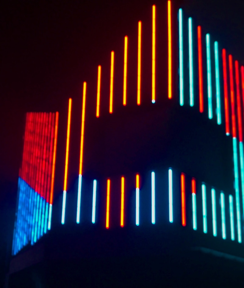 three dimensional, analyzing, night, lights, making money, led, moving up, buying, diagram, signage, red, investment, illuminated, graph, shape, business