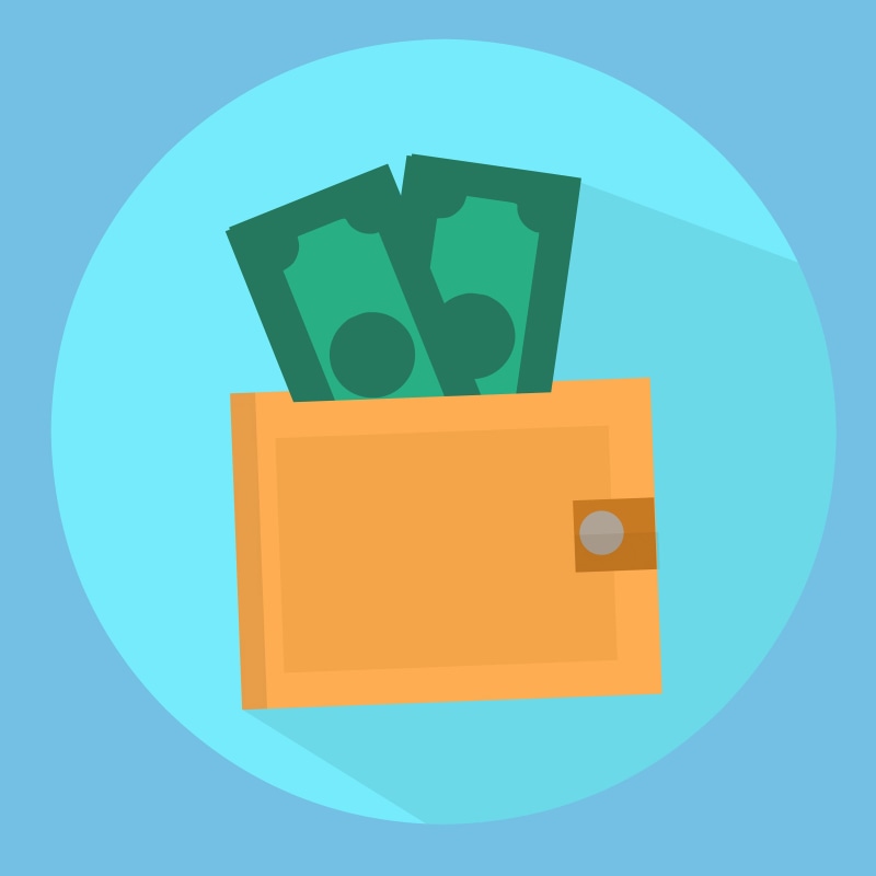 business, currency, payment, savings, buy object, sale, dollar, pictogram, indoors, commerce, money, cash, connection, circle, salary, wallet, blue background