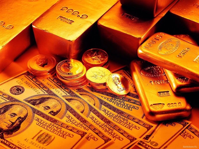 indoors, finance, gold Colored, banking, abundance, full frame, wealth, business, exchange rate, 720P, gold, dollar, studio shot, treasure, luxury, stack