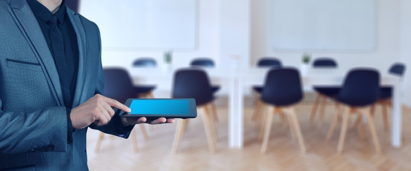 profit, innovation, colloquium, can, portability, help, chair, digital tablet, standing, formal businesswear, businessman, plan, performance, screen, table