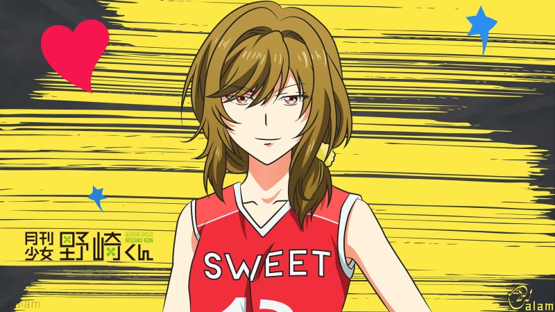 text, Yuzuki Seo, western script, standing, front view, representation, real people, creativity, Gekkan Shoujo Nozaki-kun, young adult, art and craft, lifestyles
