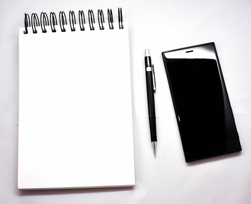 empty, 2K, simplicity, work, paper, cut out, copy space, notebook, black color, note pad, close-up, white background, home office, office job, office