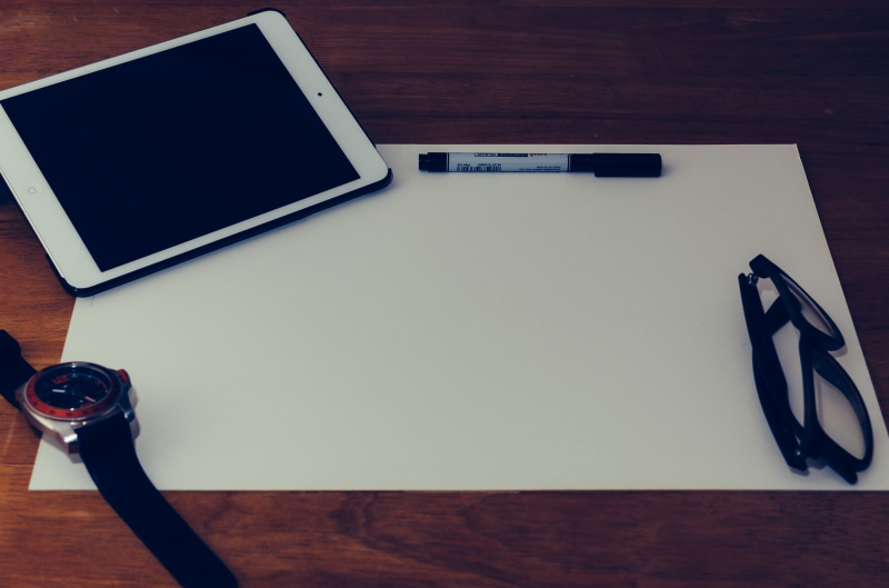 moodboard, screen, pen, wireless technology, computer, table, day, glasses, ipad, business, wood - material, technology, paper, board, white, directly above