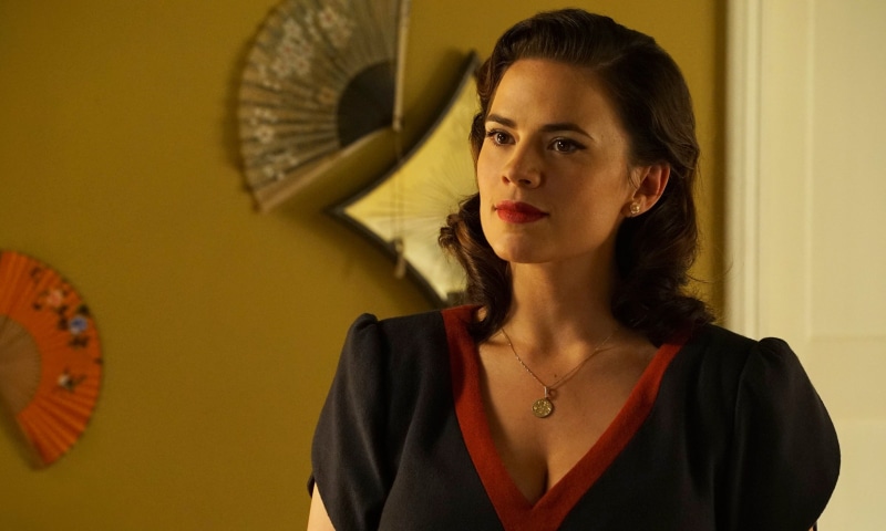 lifestyles, one person, adult, beautiful woman, indoors, Agent Carter, top - garment, headshot, looking at camera, contemplation, young women, Peggy Carter