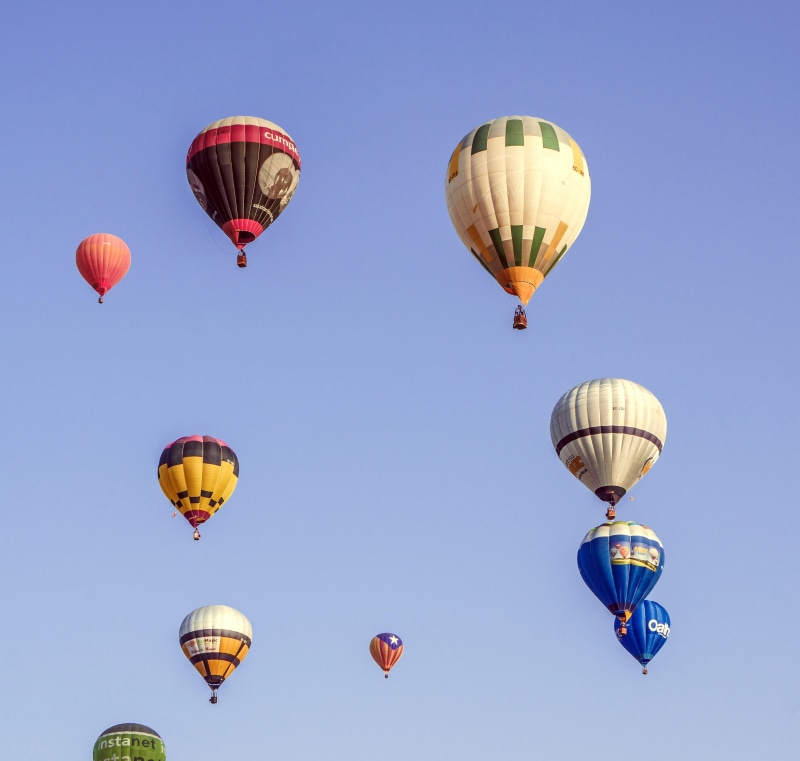 festival, multi colored, ballooning festival, air vehicle, 4K, multicolor, sky, leisure, balloons, mid-air, helium, adventure, igualada, emotions, hot air