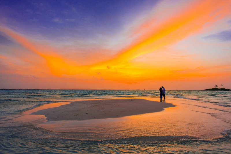 seashore, cloud - sky, tranquil scene, ocean, sea, Asad, outdoors, two, silhouette, affair, summer, beach, Asadphoto, horizon, leisure activity, sky, maldives