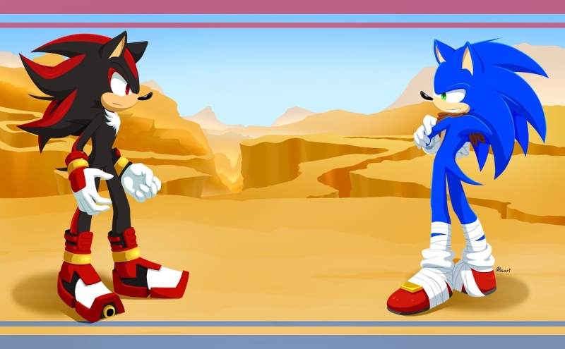 outdoors, sunlight, Sonic Boom, nature, shadow, day, Sonic the Hedgehog, full length, no people, representation, land, creativity, sky, Shadow the Hedgehog