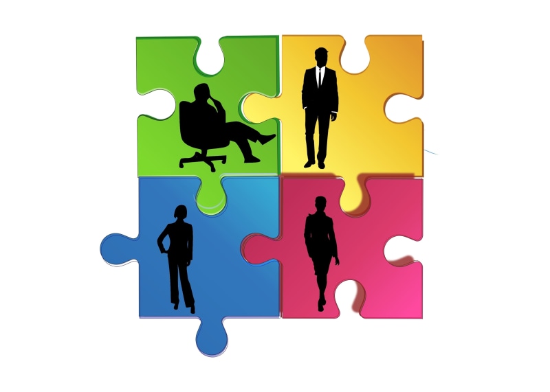 people, cooperation, occupation, puzzle, creativity, adult, team, businessmen, together, teamwork, 2K, silhouette, jigsaw, partnership - teamwork, partnership