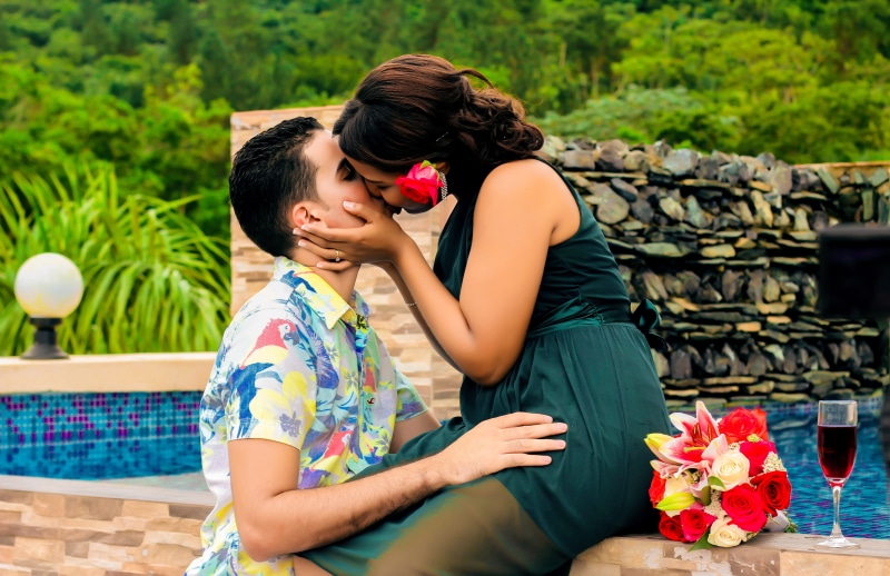 event, couple in love, embracing each other, lifestyles, sky, positive emotion, romantic, beautiful, wine glass, sitting, grooms, dominican republic, wedding dress
