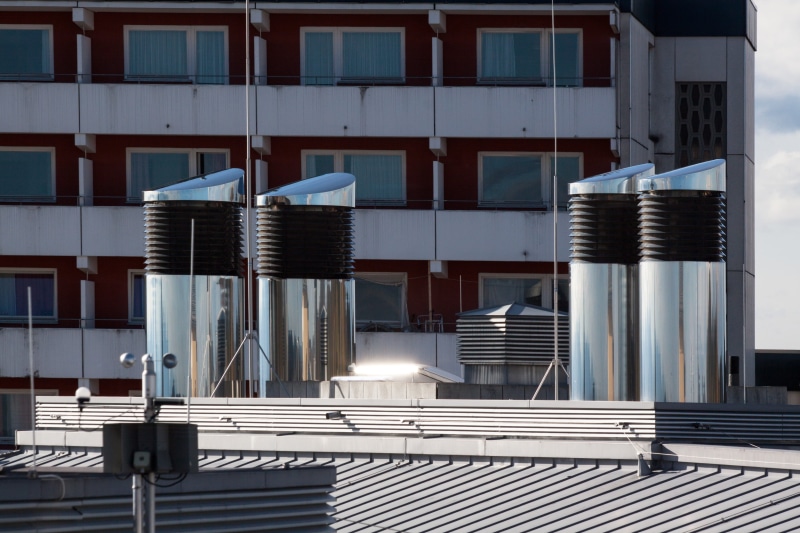 sunlight, air duct, hydraulic diameter, components, weather station, city, steel, seat, channels, no people, building, exhaust air, vent, shutter, outdoors