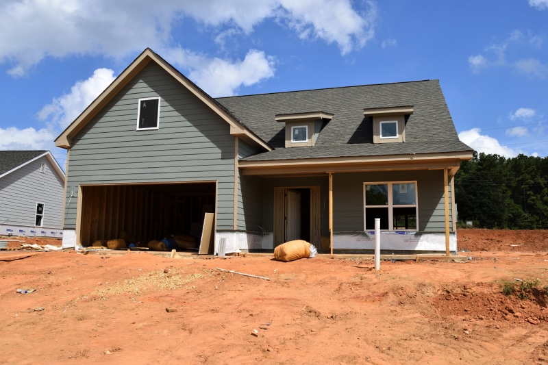 dwelling, suburban, construction Industry, residential, luxury, land, site, architecture, Construction, family, property, nature, cloud - sky, real estate