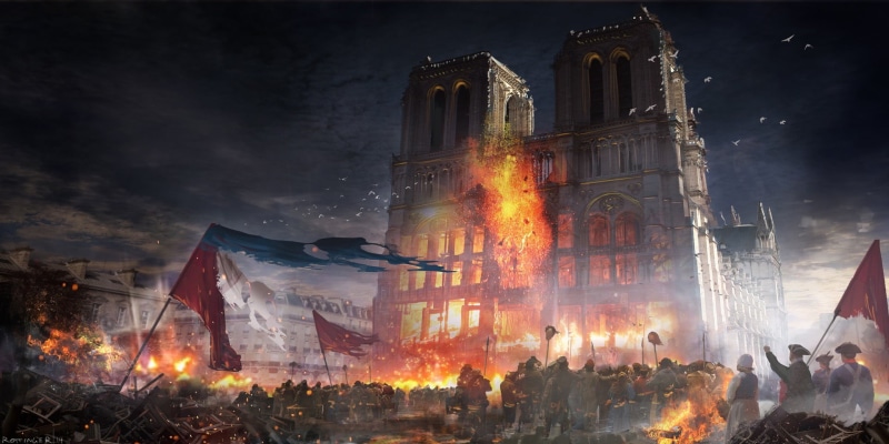 building, sky, illuminated, festival, built structure, group of people, flame, smoke - physical structure, night, nature, fire - natural phenomenon, video games