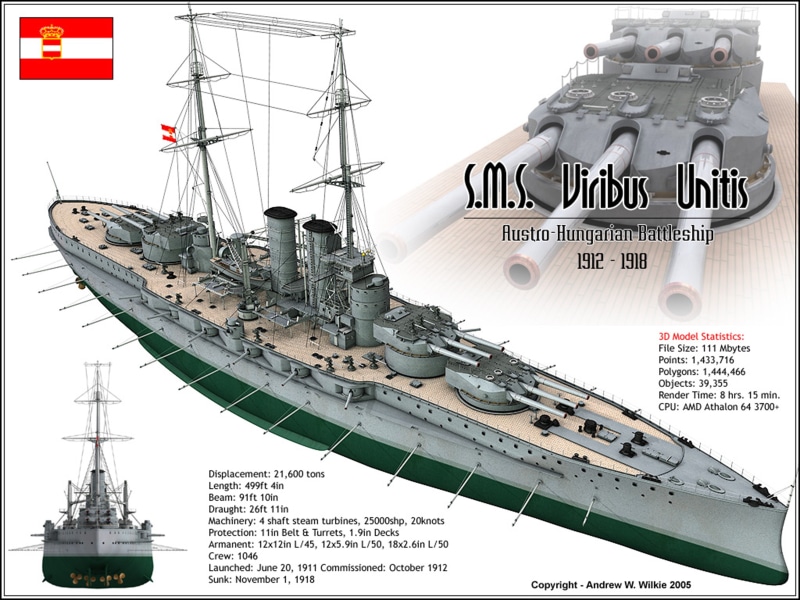 war, ships, 4K, battleship, ww i, 4000x3000, austro hungarian, viribus unitis, sms