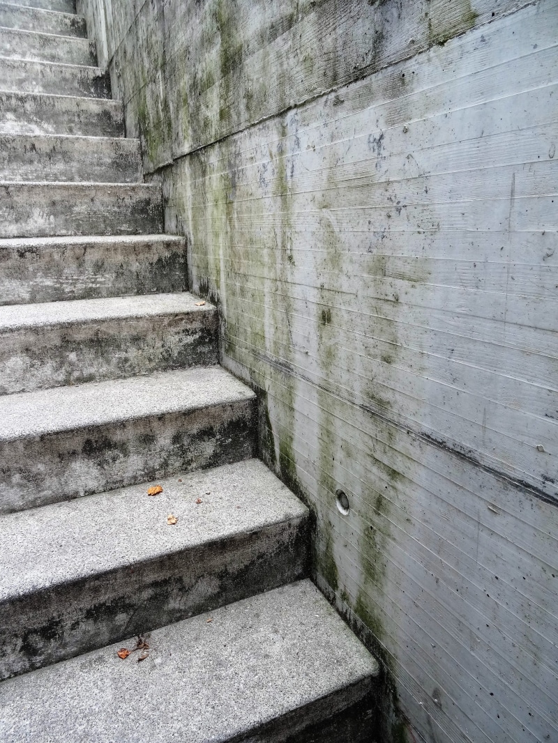abandoned, outdoors, empty, stairs, high angle view, absence, railing, staircase, weathered, architecture, built structure, stone material, 2K, no people