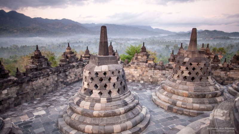 java, Landmarks, indonesia, borobudur, 2K