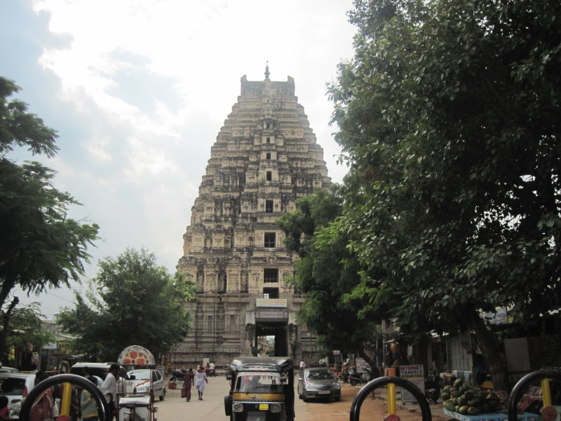 architecture, nature, temple, outdoors, mode of transportation, india, place of worship, sky, built structure, religion, transportation, hampi, building