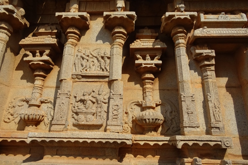 carving, rock, spirituality, hazara rama temple, creativity, human representation, architecture, Unesco, building exterior, stone, outdoors, ancient civilization