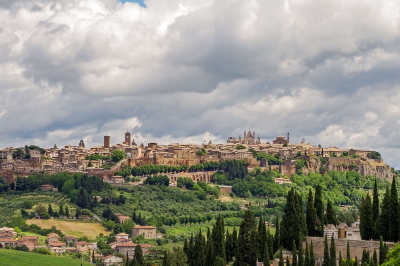 tourism, environment, town, nature, the past, tree, built structure, plant, building exterior, monument, outdoors, umbria, sky, landscape, orvieto, travel destinations